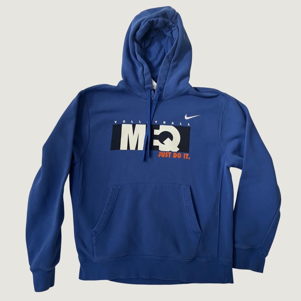 Nike Hoodie Blue MEQ Volleyball Just Do It Graphic Pullover Size M